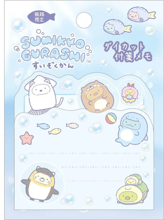 [BLUE] "Sumikko Gurashi x Aquarium" Die-cut Sticky Notes