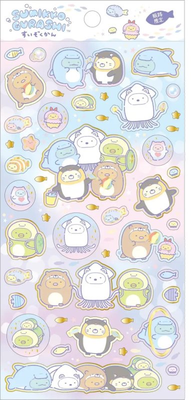 [PINK] "Sumikko Gurashi x Aquarium" Sticker Sheet