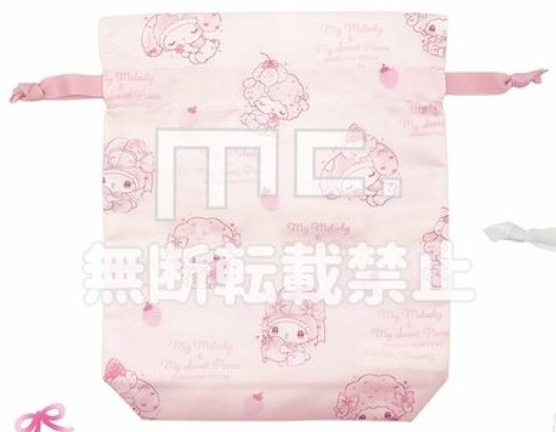 [STRAWBERRY] "My Melody & My Sweet Piano DOLLY MIX PETIT" Drawstring Bag
