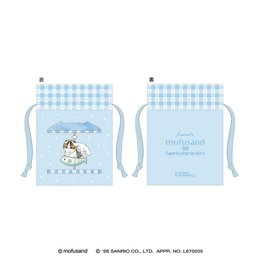 [CINNAMOROLL] "Mofusand x Sanrio" Mini Drawstring Bag