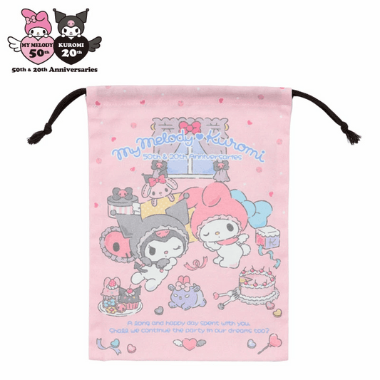 "My Melody & Kuromi 50th & 20th Anniversary" Drawstring Bag