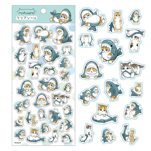 [6011 / SHARKS] "Mofusand" Sticker Sheet - Rosey’s Kawaii Shop