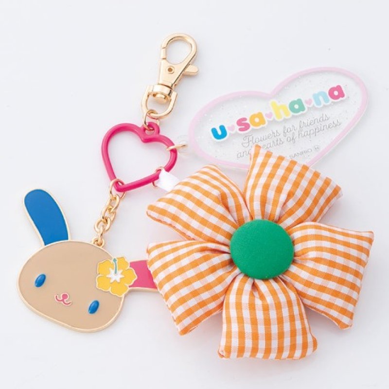 [GINGHAM FLOWER] AVAIL "Usahana Suntan" Triple Bag Charm