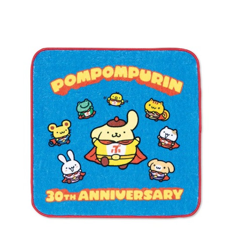 [BLUE / SUPER HERO] AVAIL "Pompompurin 30th Anniversary" Mini Towel