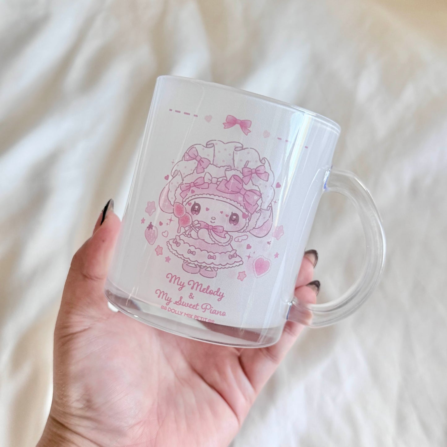 "My Melody & My Sweet Piano DOLLY MIX PETIT" Glass Mug