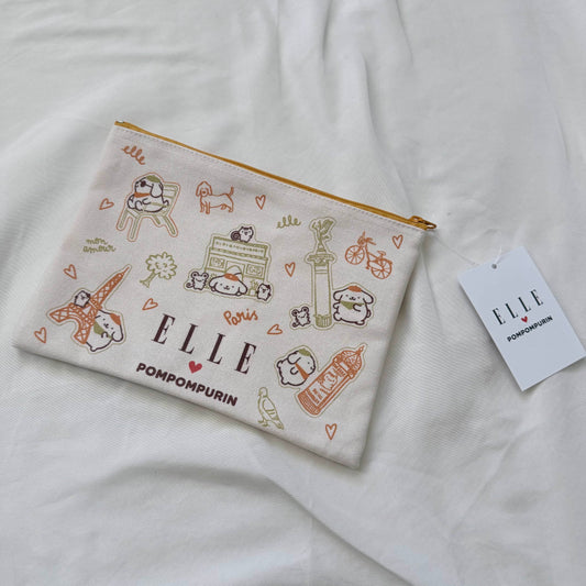 [YELLOW] "ELLE x Pompompurin" Flat Pouch