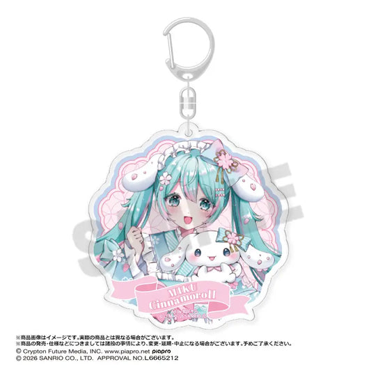 [REALISTIC] "Hatsune Miku x Cinnamoroll Yumezakura" Big Round Acrylic Keychain