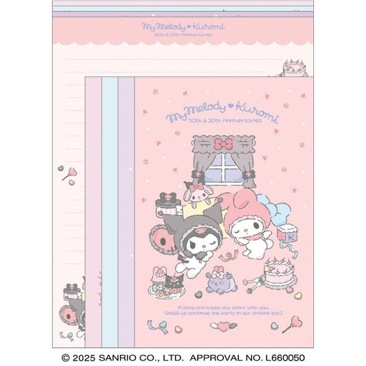 [ANGEL] "My Melody & Kuromi 50th & 20th Anniversary" Letter Set - Rosey’s Kawaii Shop