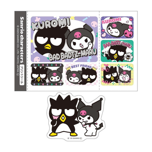 [BAD BADTZ MARU & KUROMI] Sanrio Print Seal Style Sticker Set - Rosey’s Kawaii Shop