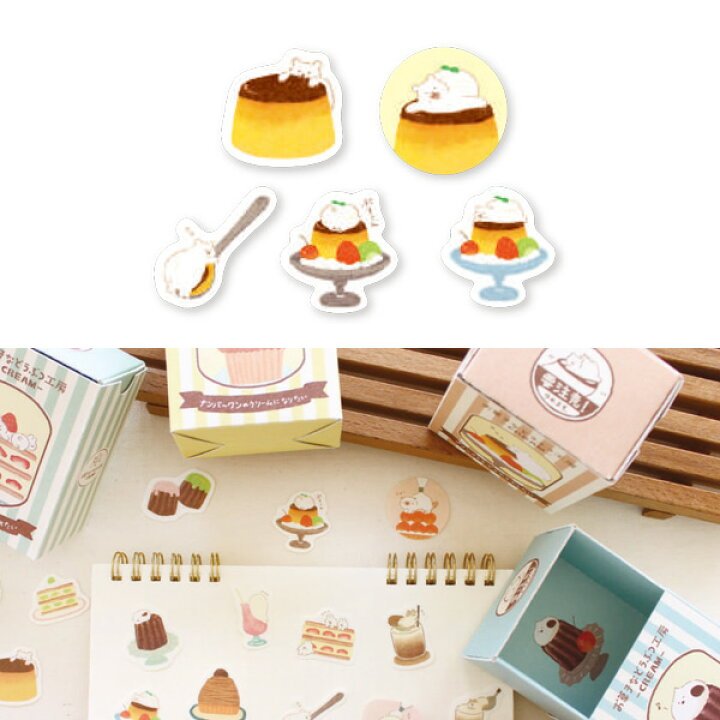 [BEAR] "Sweets & Animals Workshop" Boxed Sticker Flakes - Rosey’s Kawaii Shop