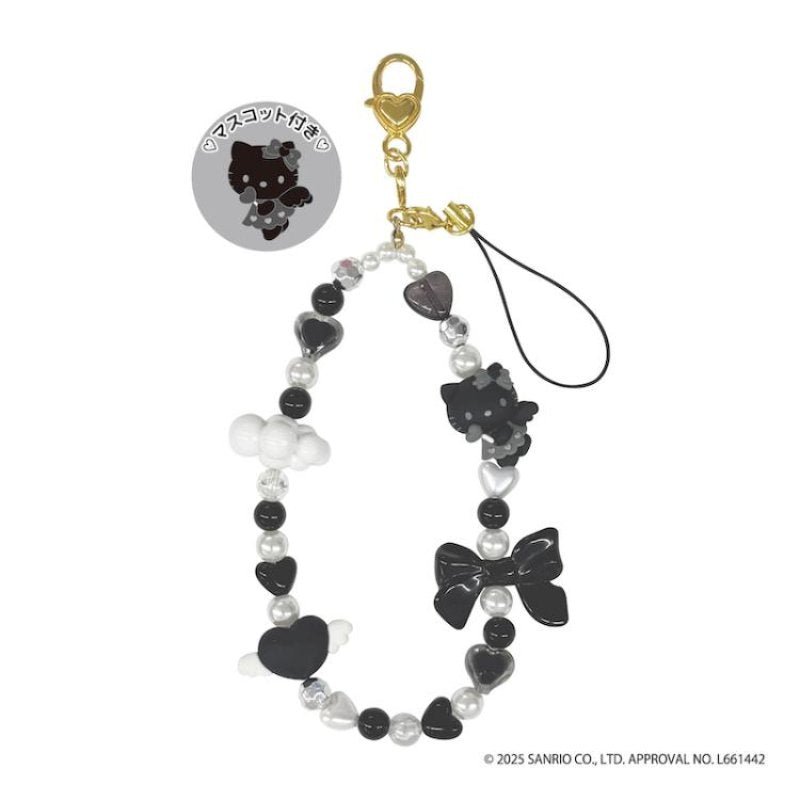 [BLACK] "Hello Kitty Black Angel" Phone Strap - Rosey’s Kawaii Shop