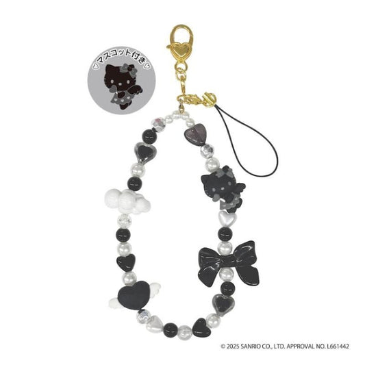 [BLACK] "Hello Kitty Black Angel" Phone Strap - Rosey’s Kawaii Shop