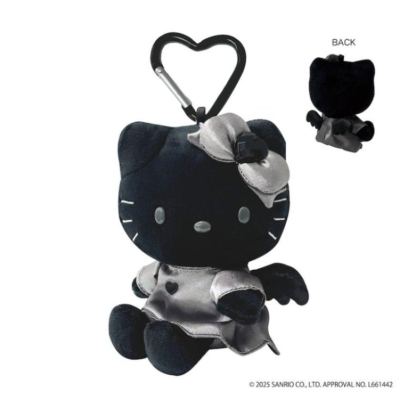 [BLACK] "Hello Kitty Black Angel" Plush Keychain - Rosey’s Kawaii Shop
