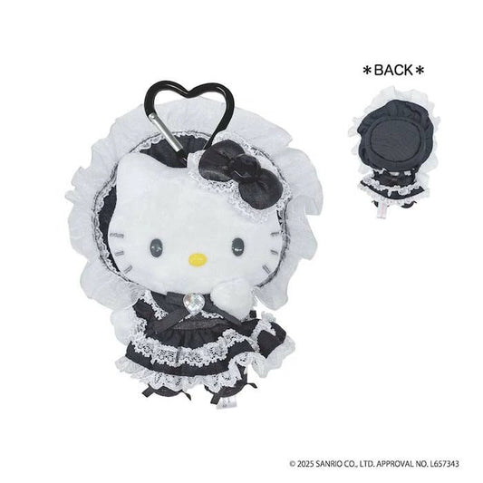 [BLACK LOLITA] "Hello Kitty Lovely Frill" Plush Keychain - Rosey’s Kawaii Shop