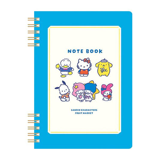 [BLUE] "Sanrio Characters Fruit Market" B6 Ring NotebooK - Rosey’s Kawaii Shop