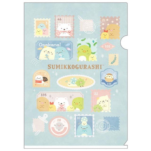 [BLUE / STAMPS] "Sumikko Gurashi" Clear File - Rosey’s Kawaii Shop