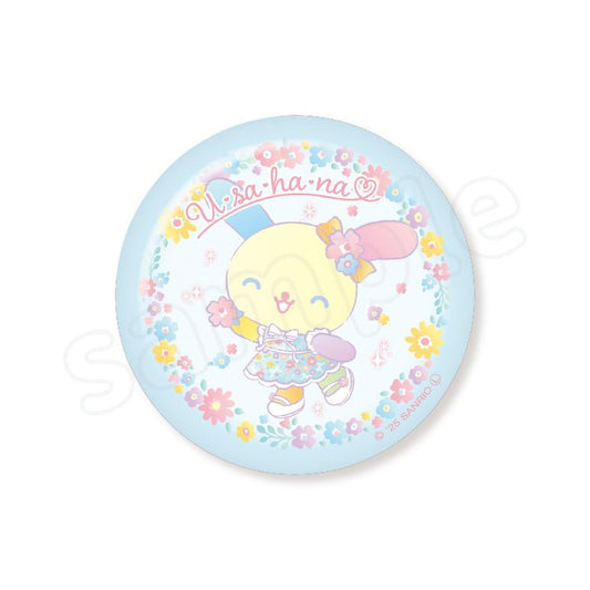 [BLUE] "Usahana Fluffy Floral" Can Badge - Rosey’s Kawaii Shop