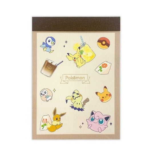 [BROWN] "Pokemon Snacks & Tea" Small Memo Pad - Rosey’s Kawaii Shop