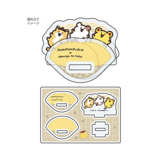 [BUDDIES] "Obungo to Issho x Pompompurin" Yurayura Acrylic Stand - Rosey’s Kawaii Shop