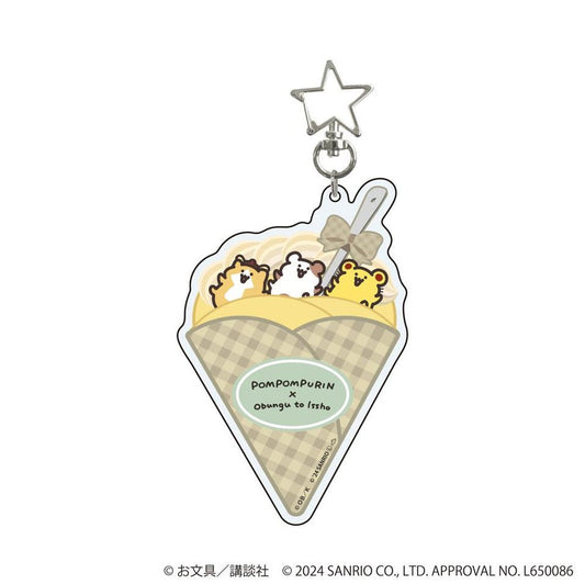 [BUDDIES] "Obungu to Issho x Pompompurin Crepe" Acrylic Keychain - Rosey’s Kawaii Shop