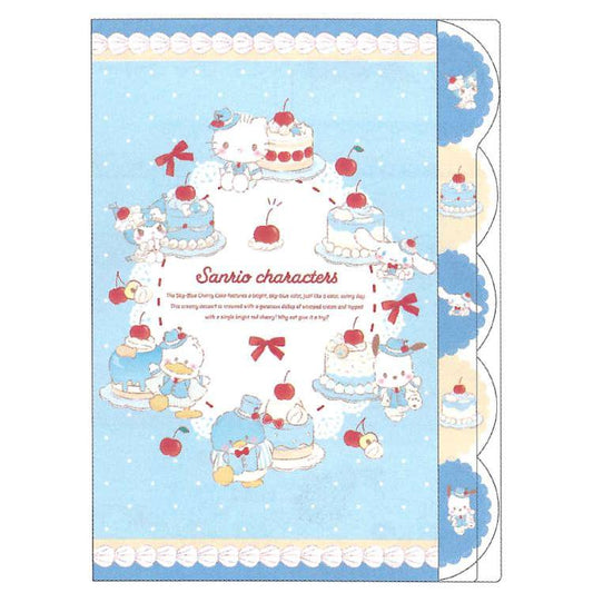 [BLUE CHERRY] "Sanrio Characters Strawberry & Cherry Cake" 5 Pocket File Folder