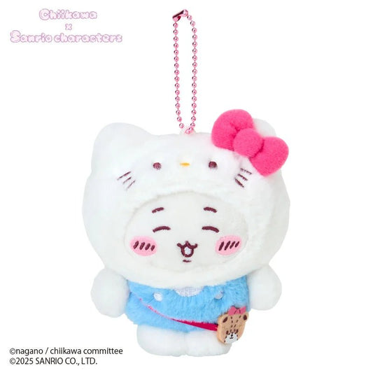 [CHIIKAWA X HELLO KITTY] "Chiikawa x Sanrio" Plush Keychain - Rosey’s Kawaii Shop