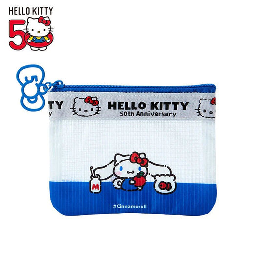 [CINNAMOROLL] "HELLO EVERYONE! Hello Kitty 50th" Vinyl Pouch - Rosey’s Kawaii Shop