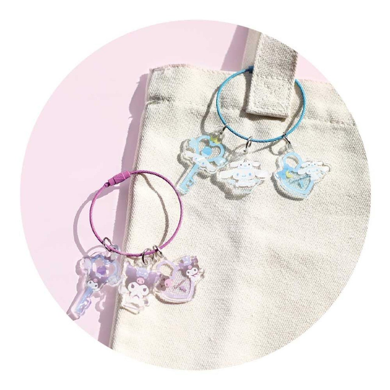 [CINNAMOROLL] "Sanrio Angel Key" Wire Keychain - Rosey’s Kawaii Shop