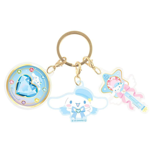 [CINNAMOROLL] "Sanrio Magical Jewelry" 3 Charm Keychain - Rosey’s Kawaii Shop