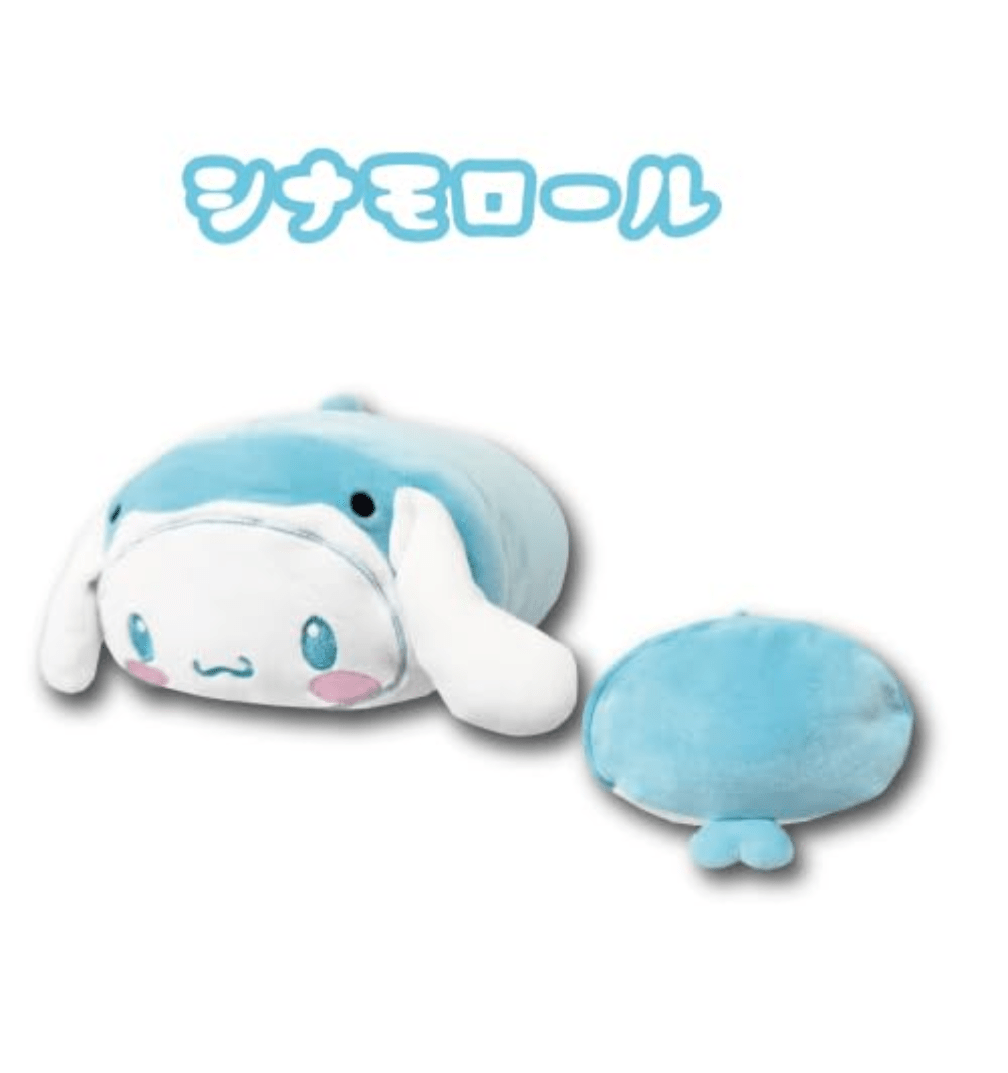[CINNAMOROLL] "Sanrio Sea Creatures" Cool Lying Down Mini Cushion - Rosey’s Kawaii Shop