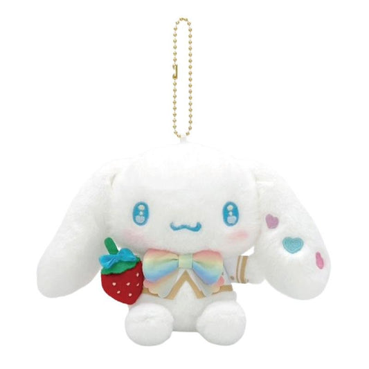 [CINNAMOROLL] "Sanrio Strawberry News 50th Anniversary" Plush Keychain - Rosey’s Kawaii Shop