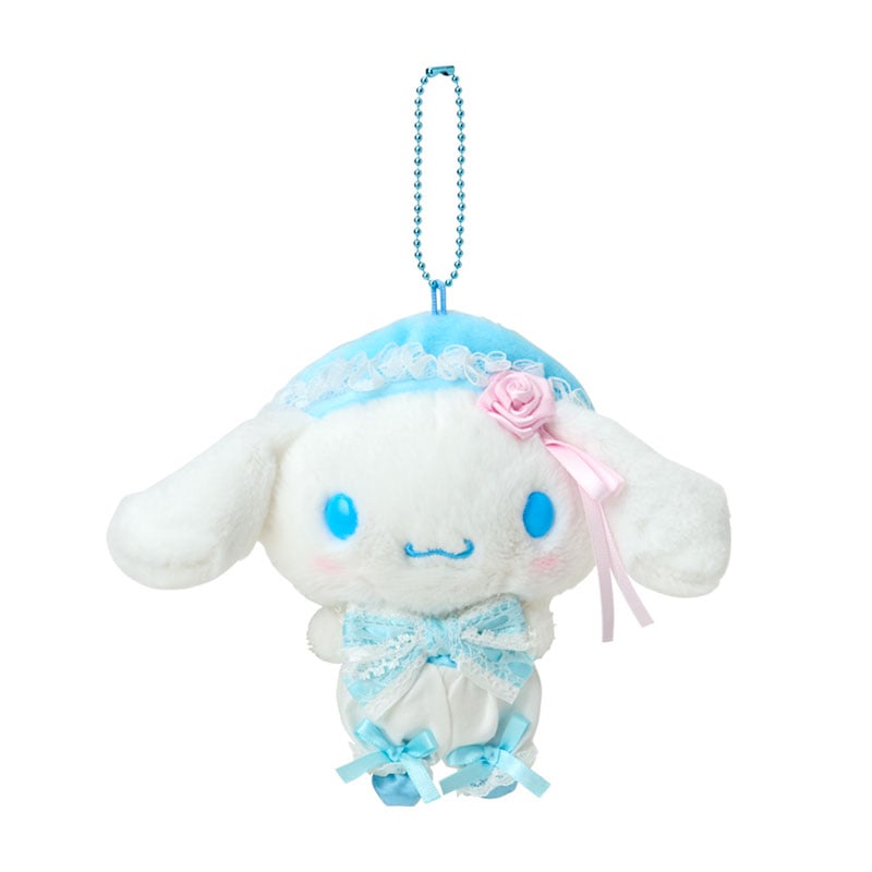 [CINNAMOROLL] "Sanrio White Frill" Plush Keychain - Rosey’s Kawaii Shop
