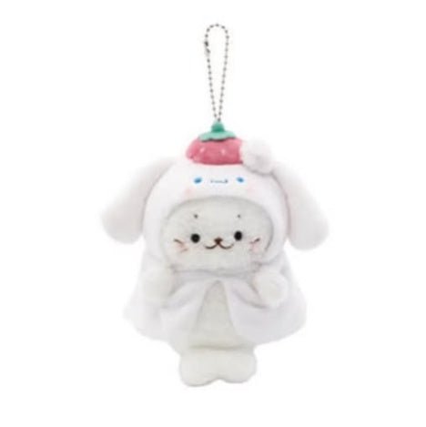 [CINNAMOROLL] "Sanrio x Sirotan Strawberry" Plush Keychain - Rosey’s Kawaii Shop
