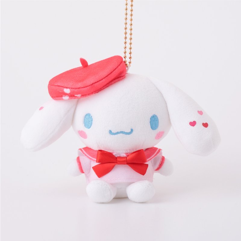 [CINNAMOROLL VALENTINE] "Ichigo Shinbun 50th Anniversary x Munyugurumi Patio POPUP STORE" Plush Keychain - Rosey’s Kawaii Shop