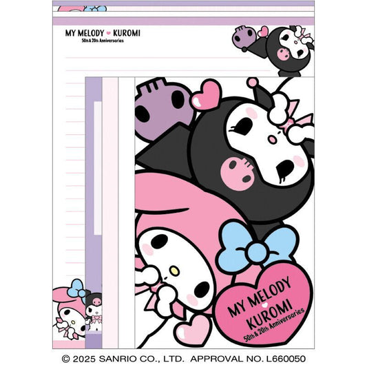 [CLOSE UP] "My Melody & Kuromi 50th & 20th Anniversary" Letter Set - Rosey’s Kawaii Shop