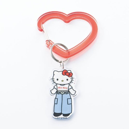 [DENIM] "Hello Kitty Style Up" Heart Carabiner - Rosey’s Kawaii Shop