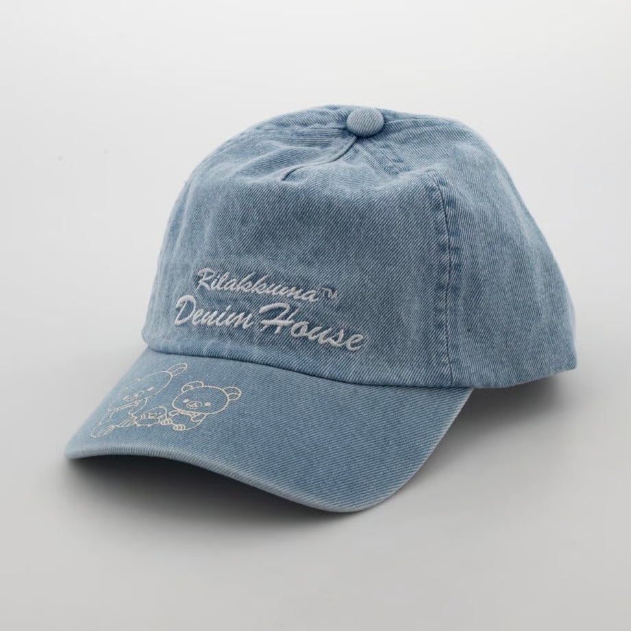 "Rilakkuma Denim House" White Embroidered Cap