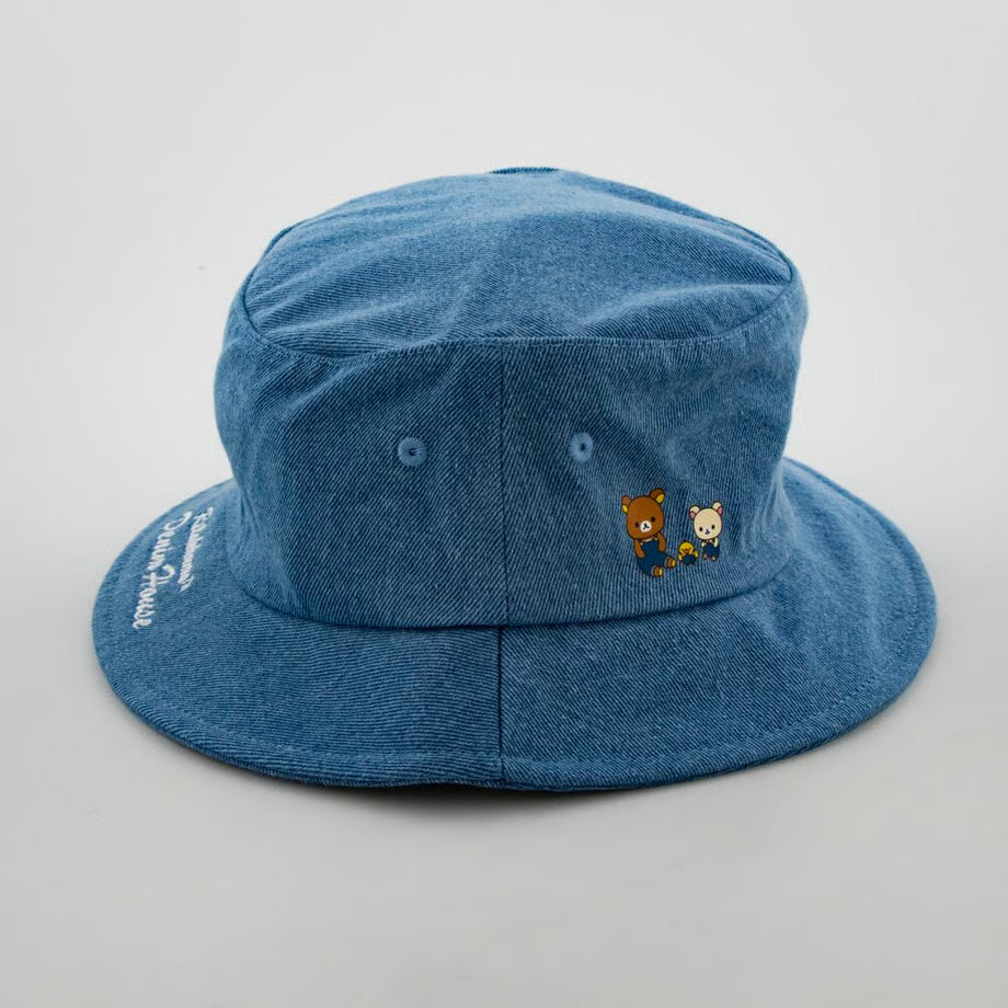 "Rilakkuma Denim House" Embroidered Bucket Hat