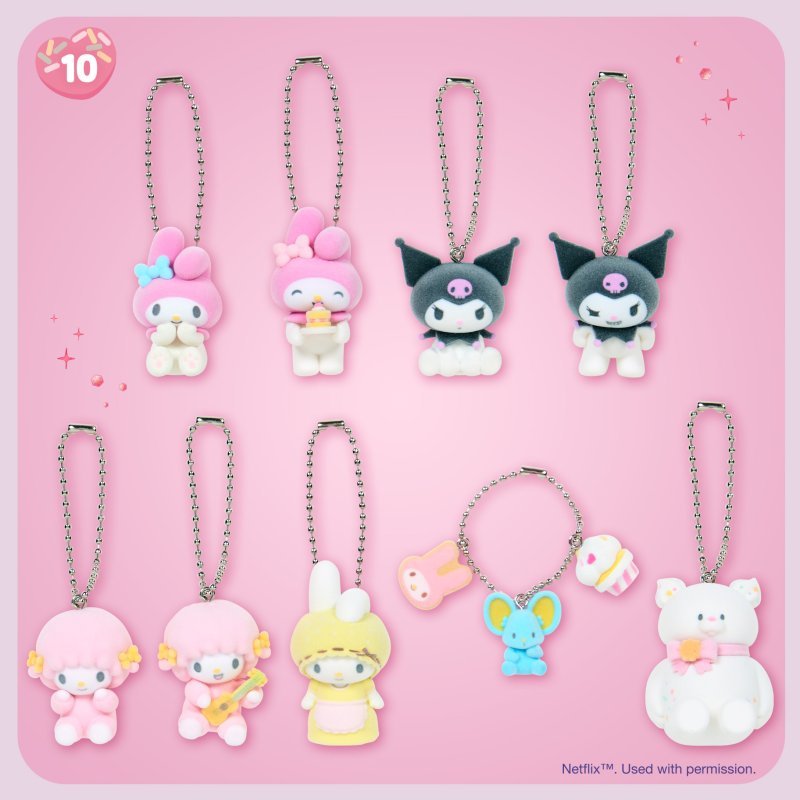 [FLOCKED KEYCHAIN] "My Melody & Kuromi Netflix Series" Blind Box - Rosey’s Kawaii Shop