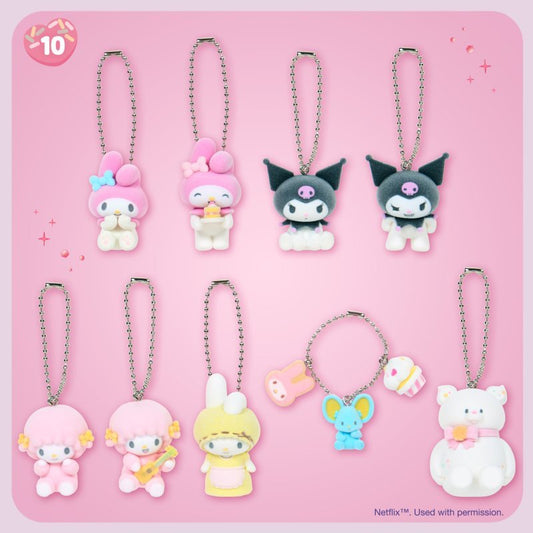 [FLOCKED KEYCHAIN] "My Melody & Kuromi Netflix Series" Blind Box - Rosey’s Kawaii Shop