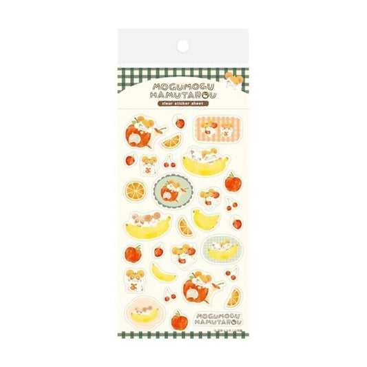 [FRUITS] "Mogumogu Hamtaro" Clear Sticker Sheet - Rosey’s Kawaii Shop