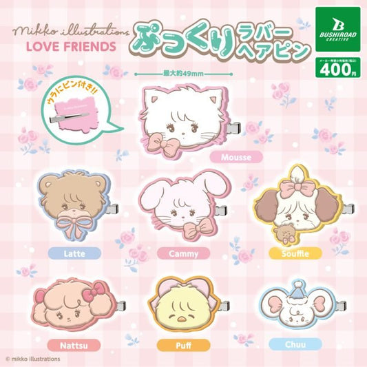 *GACHAPON* "Mikko Illustrations Love Friends Pukkuri Rubber Hairpin" - Rosey’s Kawaii Shop