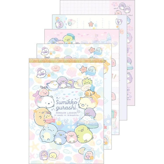 [GOLD] "Sumikko Gurashi Penguin Lagoon" A6 Memo Pad - Rosey’s Kawaii Shop