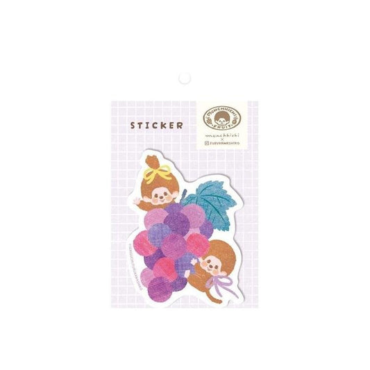 [GRAPE] "Monchhichi Fruit Parlor" Die Cut Sticker - Rosey’s Kawaii Shop