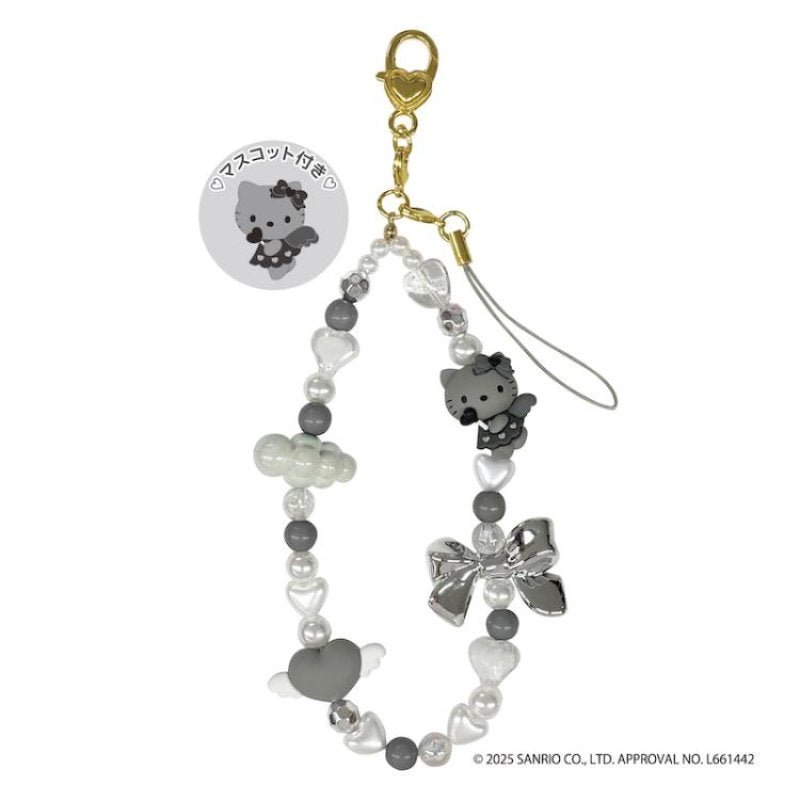 [GRAY] "Hello Kitty Black Angel" Phone Strap - Rosey’s Kawaii Shop