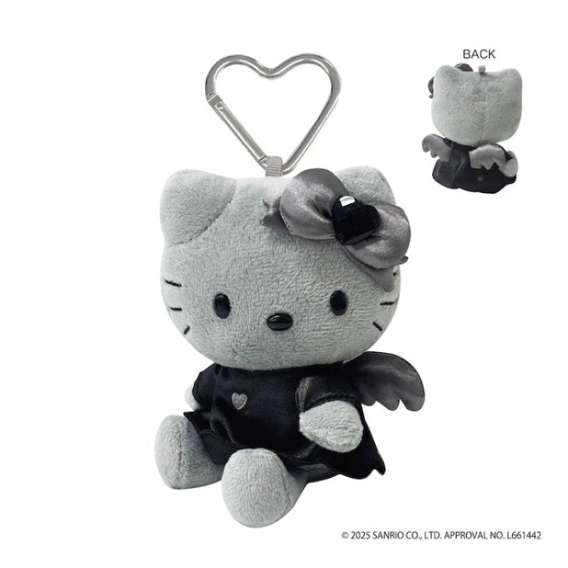 [GRAY] "Hello Kitty Black Angel" Plush Keychain - Rosey’s Kawaii Shop
