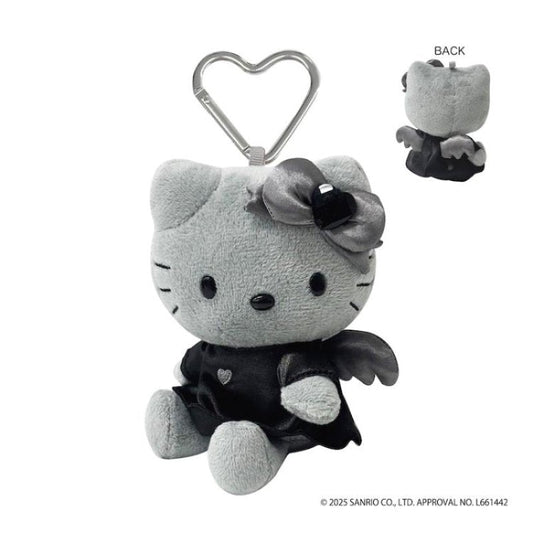 [GRAY] "Hello Kitty Black Angel" Plush Keychain - Rosey’s Kawaii Shop