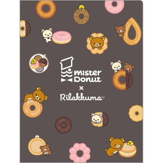 [GRAY] "Rilakkuma x Mister Donut" 10P Clear Folder - Rosey’s Kawaii Shop