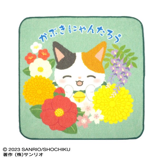 [GREEN / FLOWER] "Kabukinyantaro" Mini Towel - Rosey’s Kawaii Shop