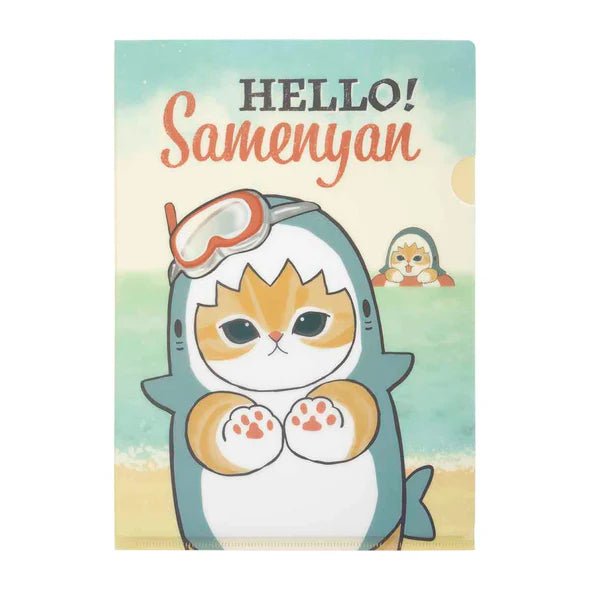 [GREEN] "Mofusand HELLO! Shark" File Folder - Rosey’s Kawaii Shop